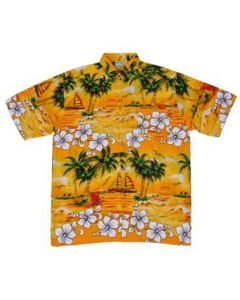 Hawaiian Shirt With Palm Tree Yellow