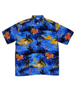 Hawaiian Shirt With Yatch Blue