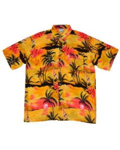 Hawaiian Shirt With Yatch Yellow