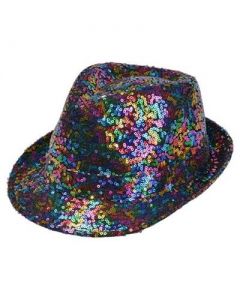 Rainbow Seuin Trilby Hat