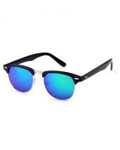 Clubmaster style black w blue lens