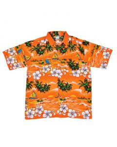 Hawaiian Shirt With Palm Trees Orange