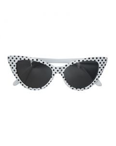 White pointy polka dot sunglasses