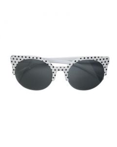 White half frame polka dot sunglasses.