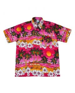 Hawaiian Shirt With Car Pink