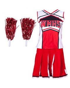 Red and Black Two Piece Cheerleader Set
