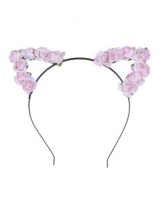 Pink Flower Cat Ears