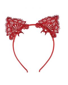 Red Lace Cat Ears