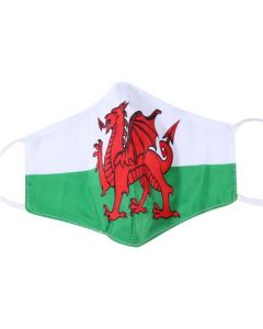 Welsh Flag Print, 3 Layer Face Mask