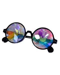 Black Kaleidoscope Glasses Round
