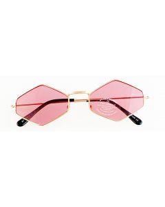 Wholesale pink lens diamond shaped sunglasses