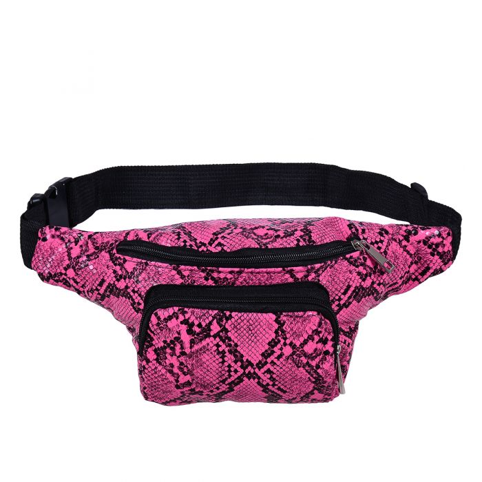 snake print bum bag